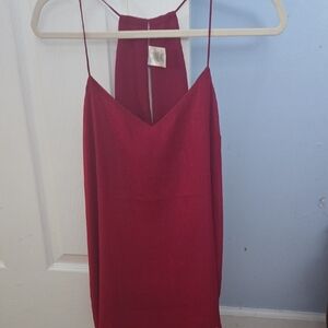 Elegant Red Sleeveless Camisole Tank